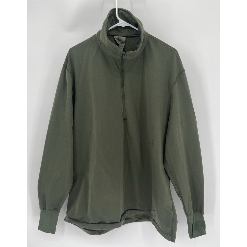 NOS USGI US Army Military Sleeping Shirt Heat Retentive 1/4 Zip‎ Green Men XL